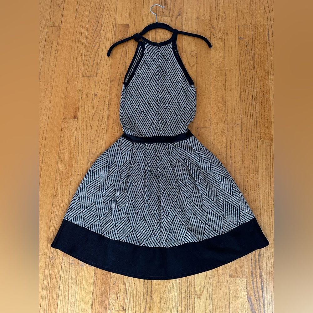 Parker gold and black stretchy dress